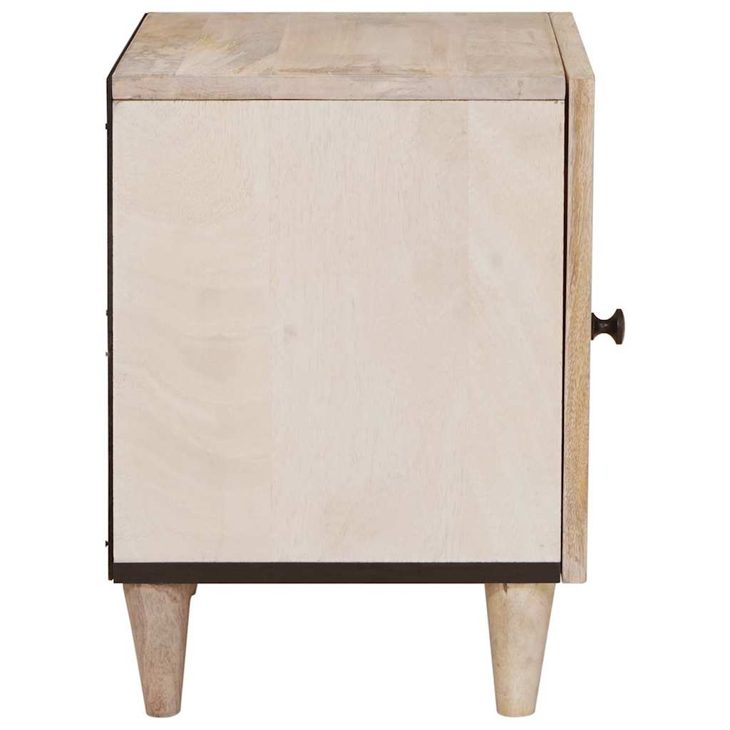 Cabinet de chevet Beige 40 x 33 x 46 cm Bois d'acacia massif - XIOS