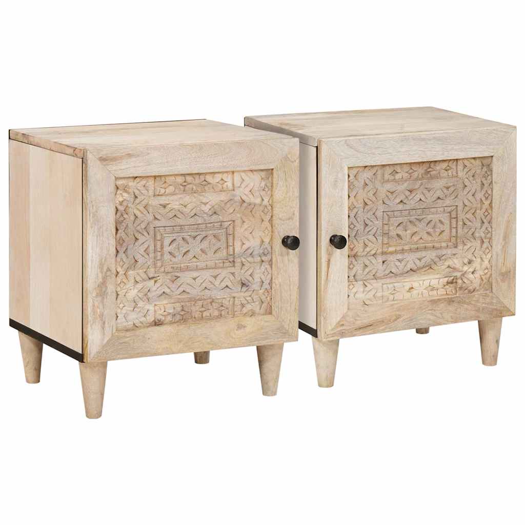 Table de chevet 2 pcs Beige 40 x 33 x 46 cm - XIOS