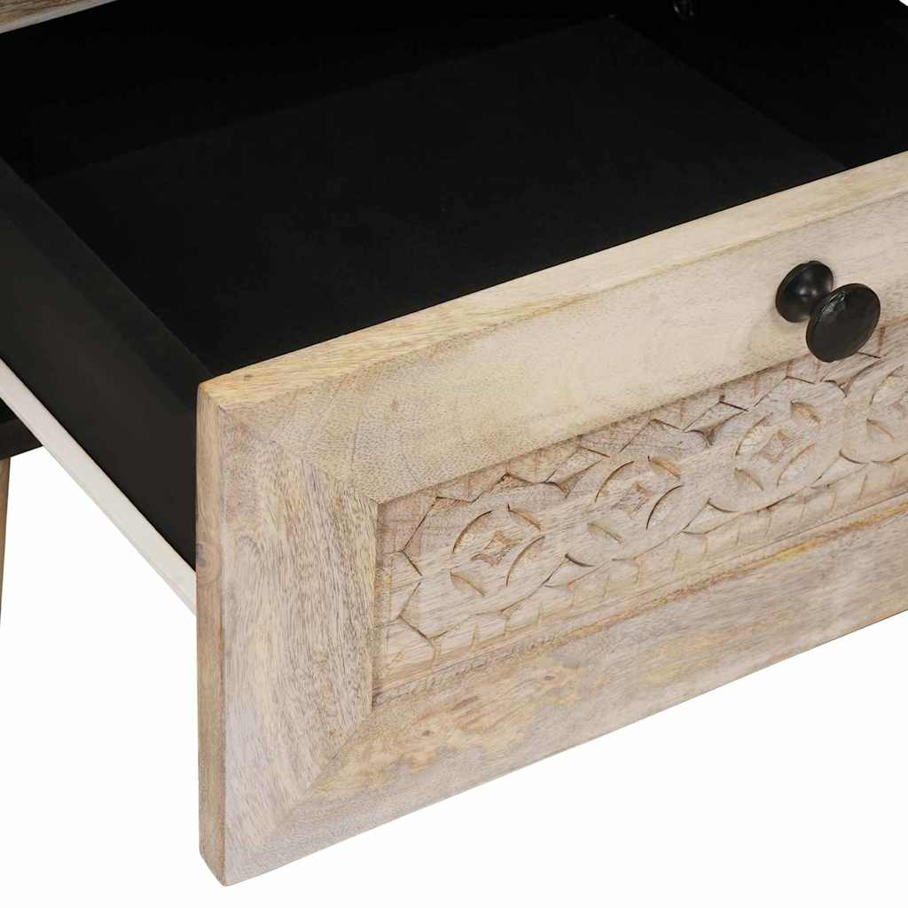 Cabinet de chevet Beige 40 x 33 x 46 cm Bois d'acacia massif - XIOS