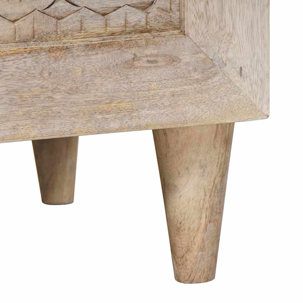 Cabinet de chevet Beige 40 x 33 x 46 cm Bois d'acacia massif - XIOS