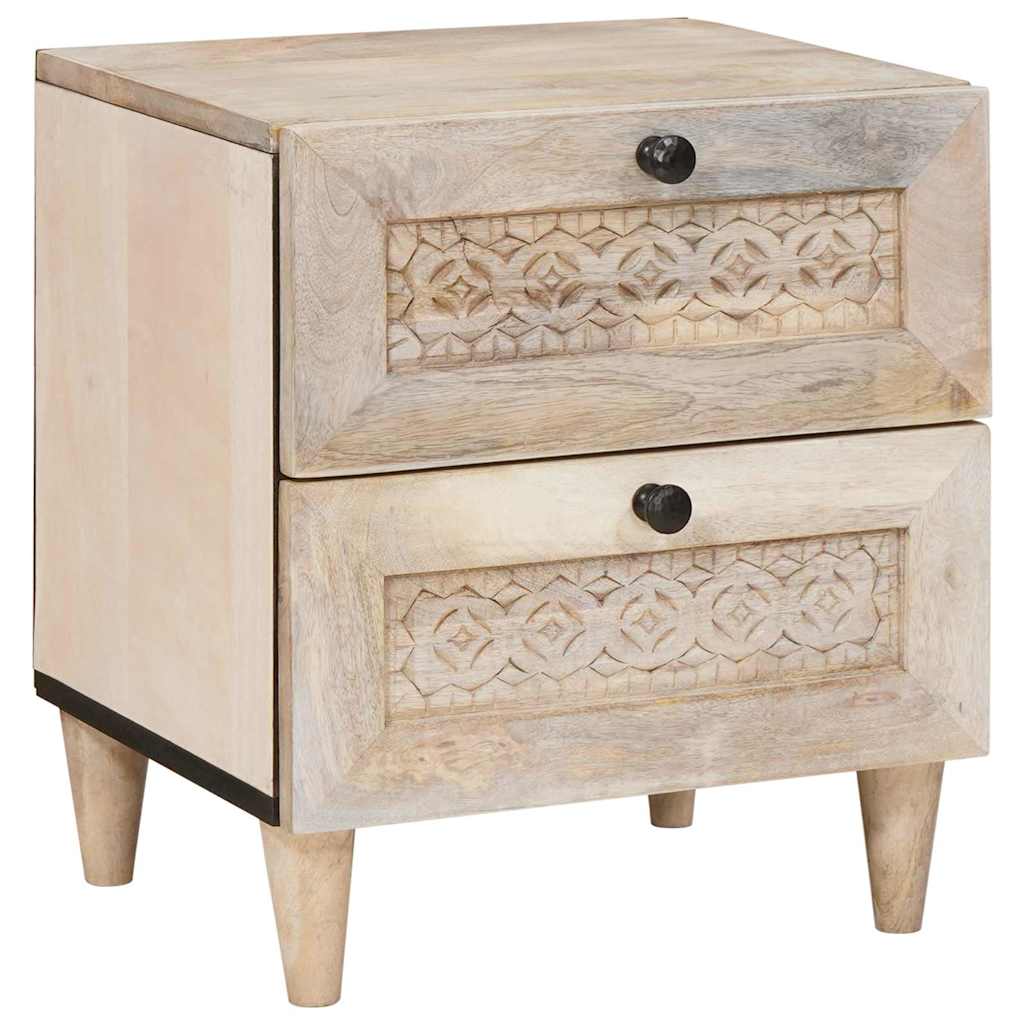Cabinet de chevet Beige 40 x 33 x 46 cm Bois d'acacia massif - XIOS