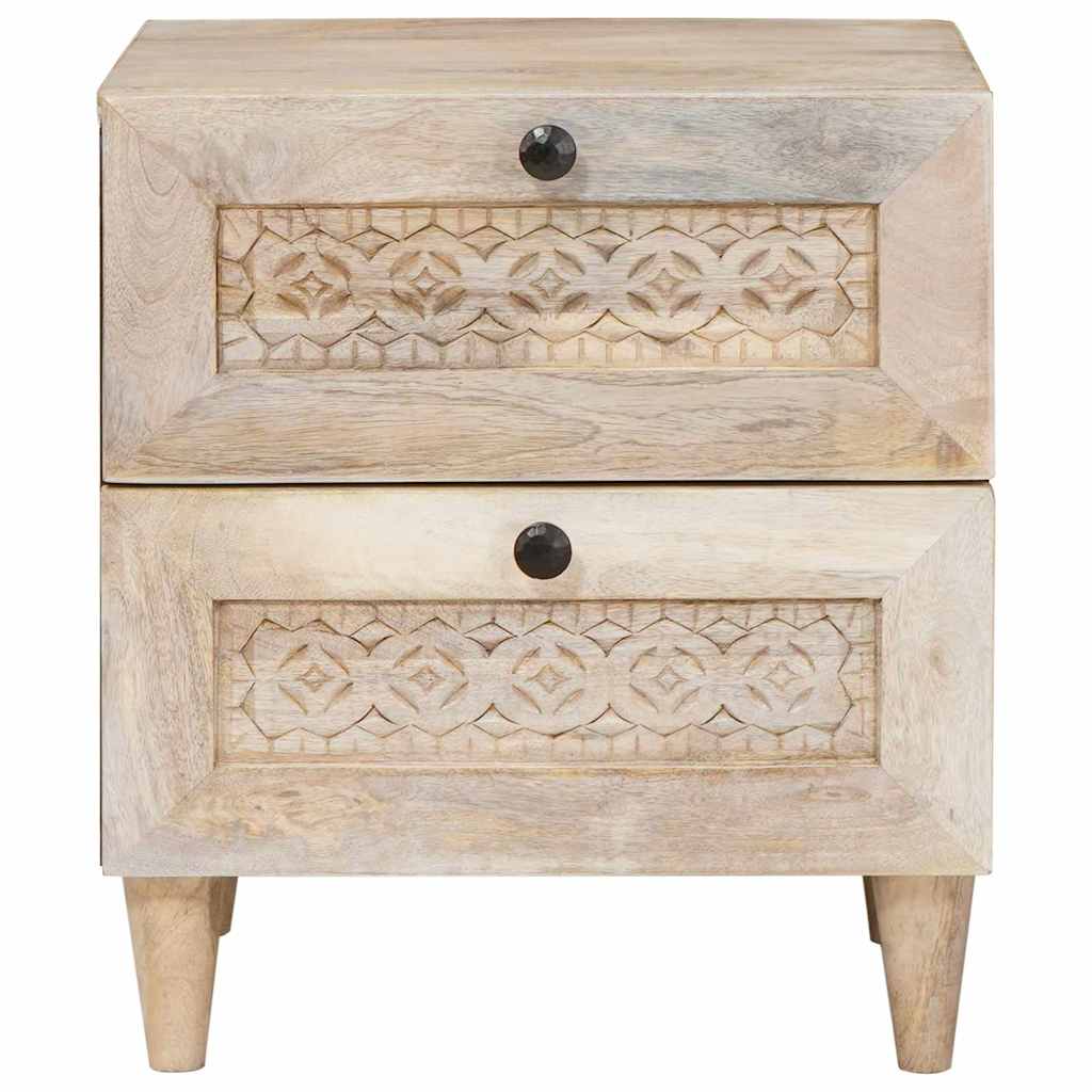 Cabinet de chevet Beige 40 x 33 x 46 cm Bois d'acacia massif - XIOS