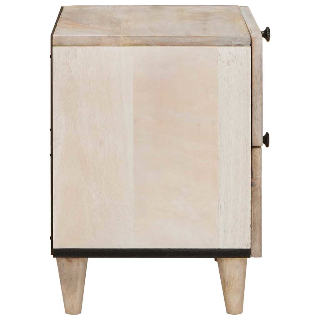 Cabinet de chevet Beige 40 x 33 x 46 cm Bois d'acacia massif - XIOS