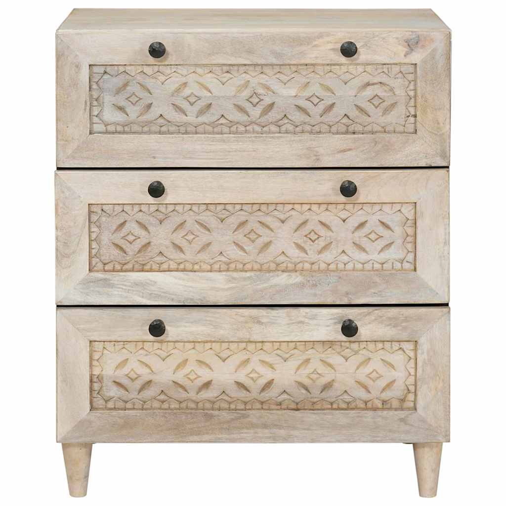 Buffet 60 x 33 x 75 cm bois de manguier massif Blanc