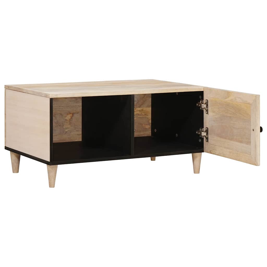 Table basse Beige 80 x 50 x 40 cm bois de manguier massif