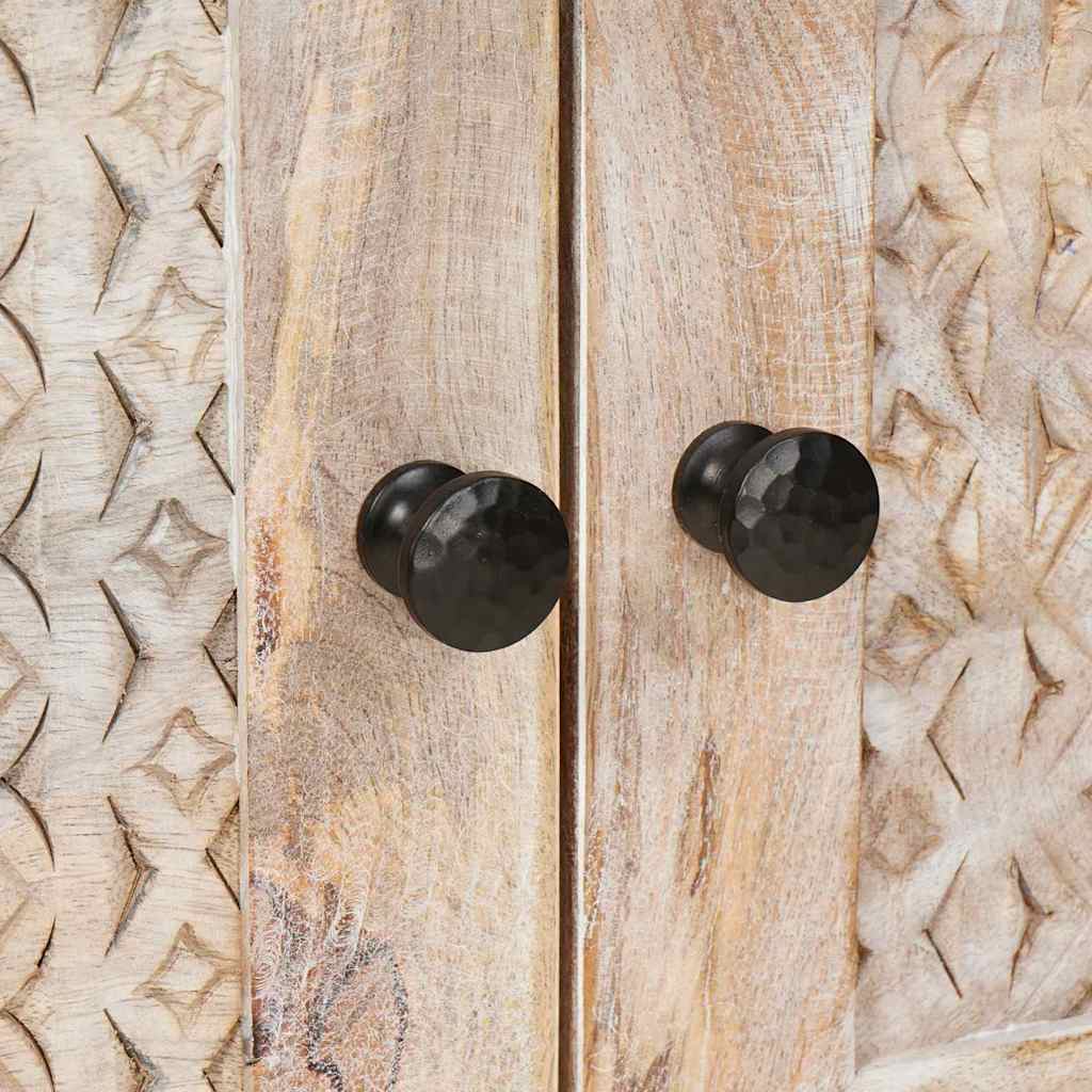 Table basse Beige 80 x 50 x 40 cm bois de manguier massif - XIOS