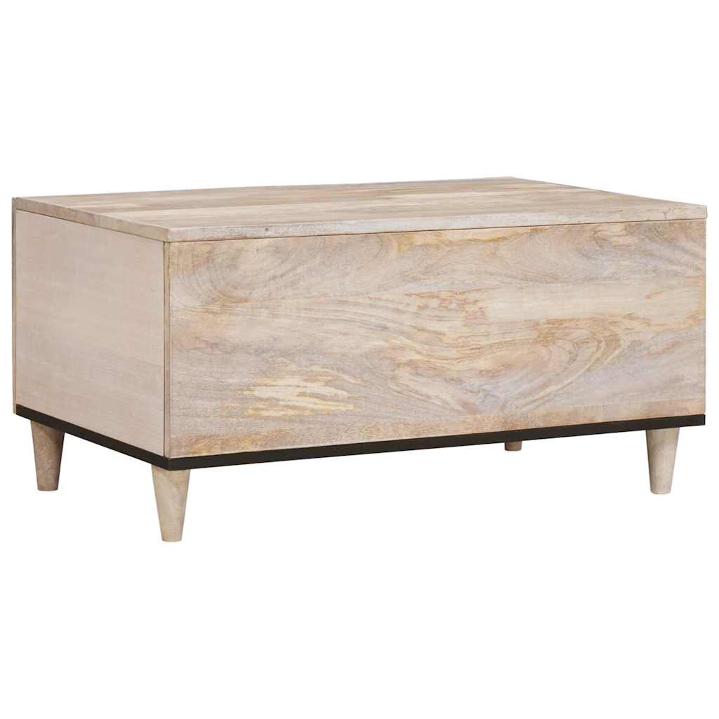 Table basse Beige 80 x 50 x 40 cm bois de manguier massif - XIOS