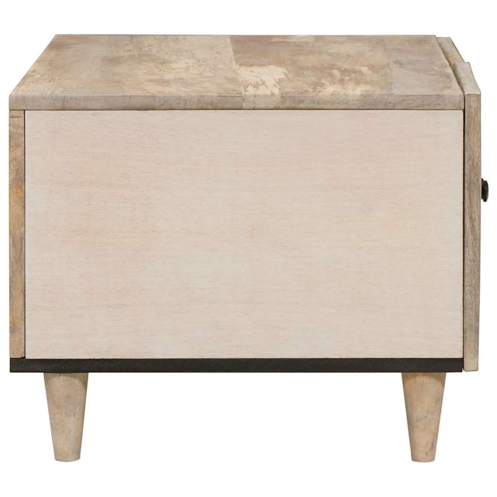 Table basse Beige 80 x 50 x 40 cm bois de manguier massif - XIOS