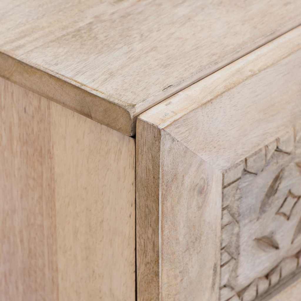 Table de chevet Beige 50 x 33 x 60 cm bois de manguier massif - XIOS