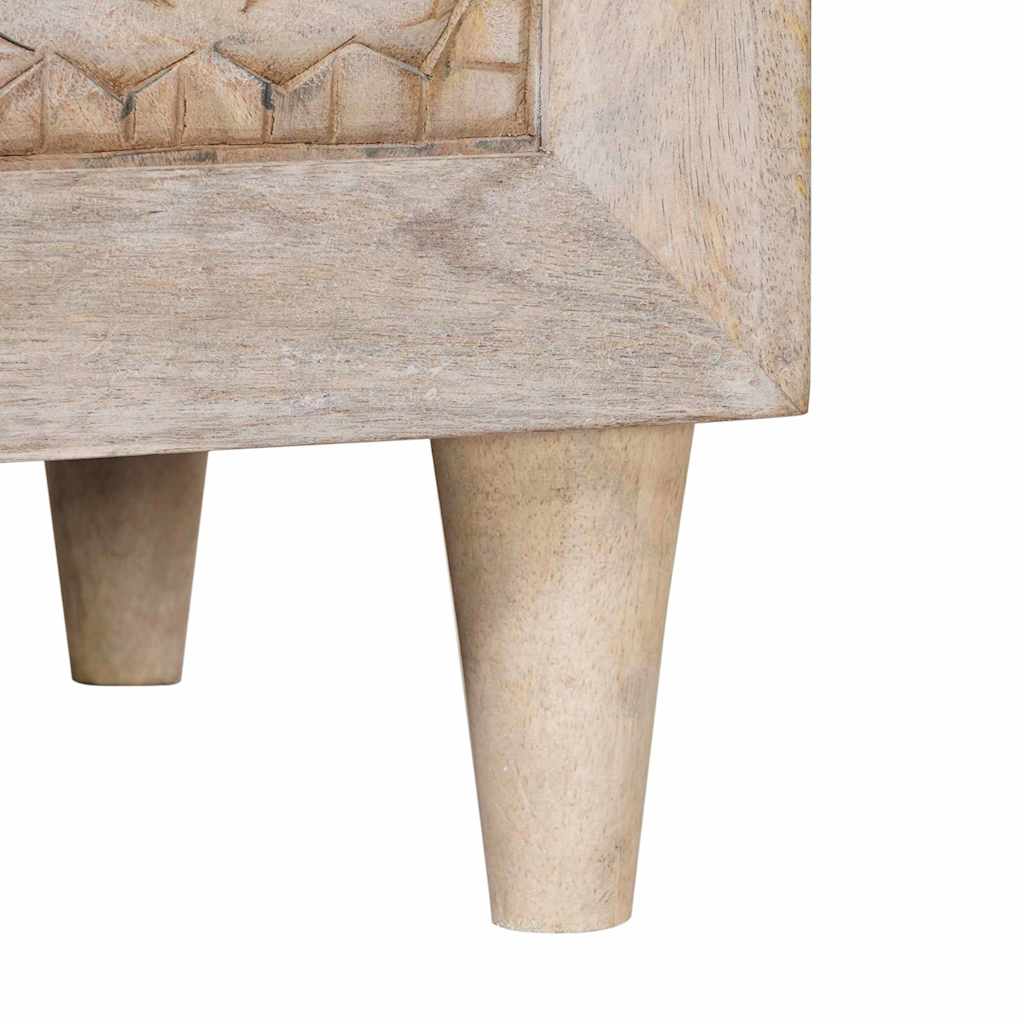 Table de chevet Beige 50 x 33 x 60 cm bois de manguier massif - XIOS