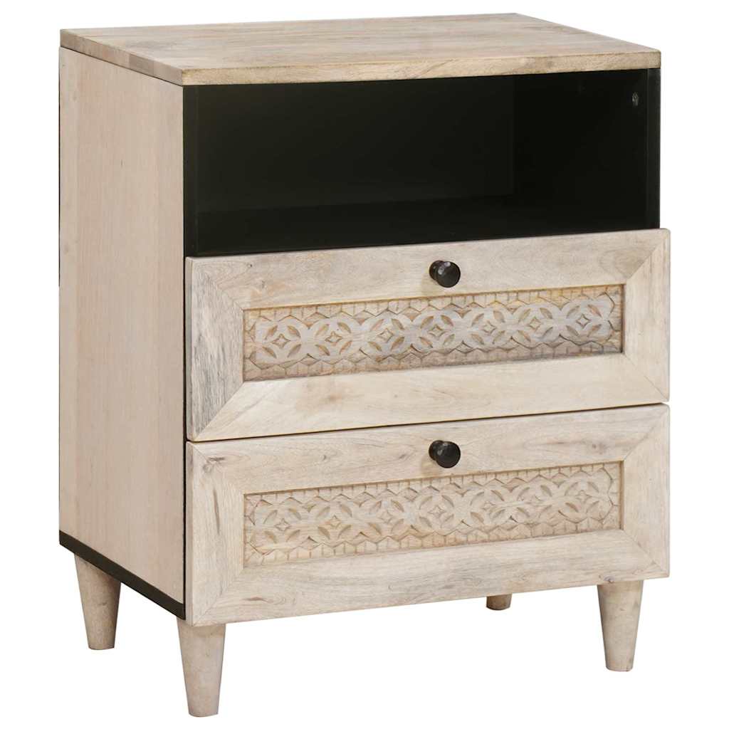 Cabinet de chevet Beige 50 x 33 x 62 cm Bois d'acacia massif - XIOS