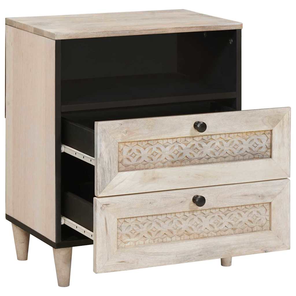 Cabinet de chevet Beige 50 x 33 x 62 cm Bois d'acacia massif - XIOS