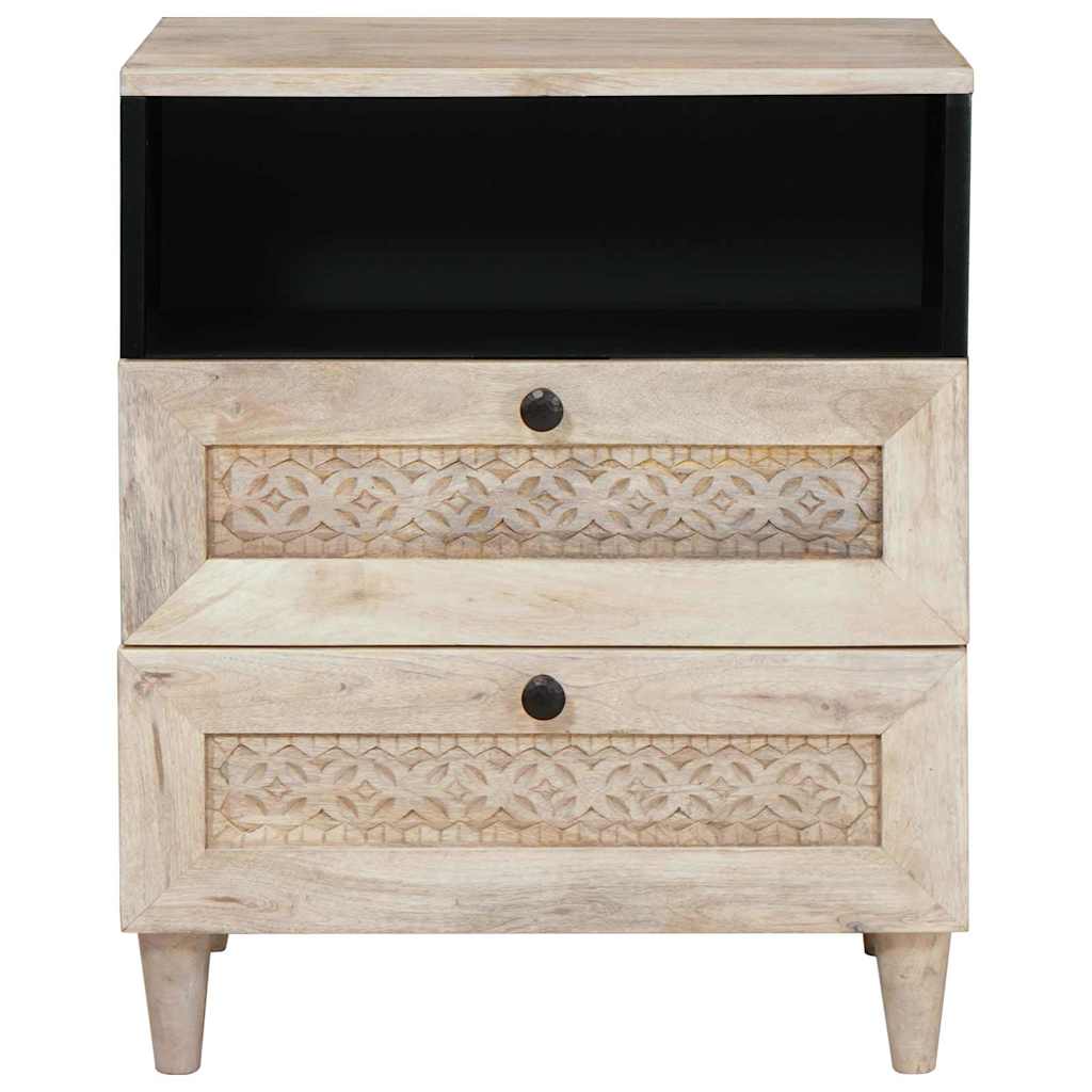 Cabinet de chevet Beige 50 x 33 x 62 cm Bois d'acacia massif - XIOS