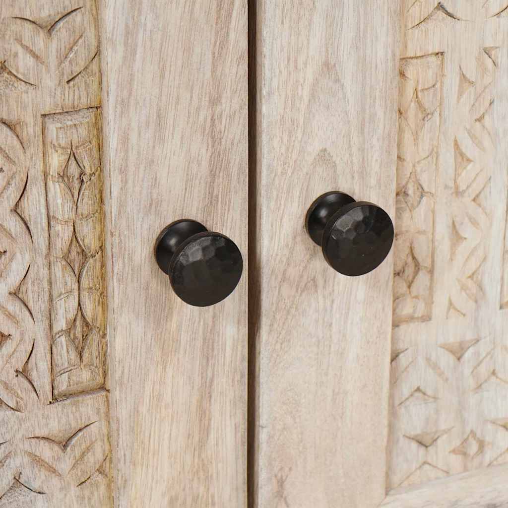 Table de chevet Beige 50 x 33 x 60 cm bois de manguier massif - XIOS