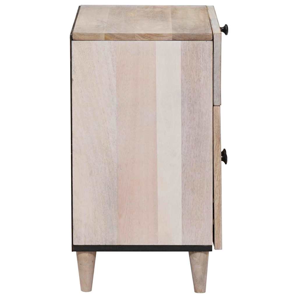 Table de chevet Beige 50 x 33 x 60 cm bois de manguier massif - XIOS