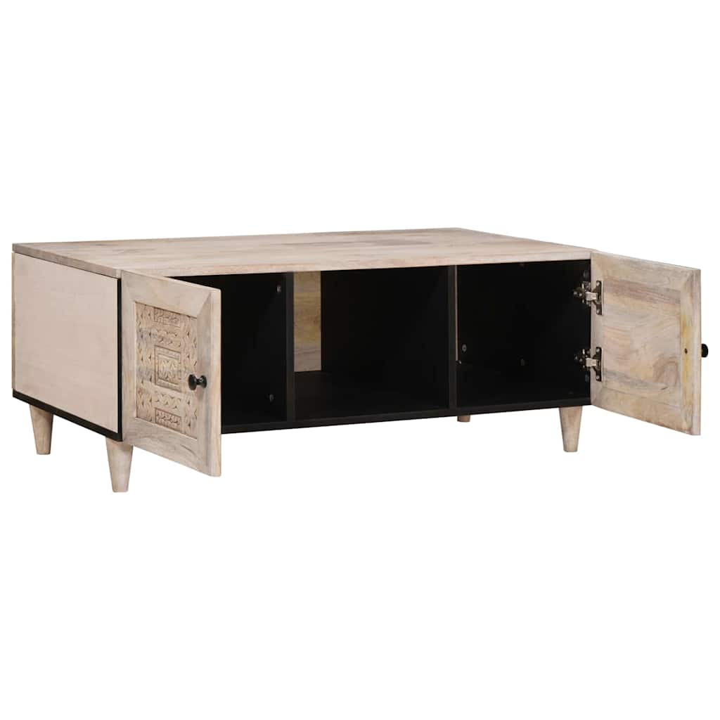 Table basse Beige 100 x 54 x 40 cm bois de manguier massif - XIOS