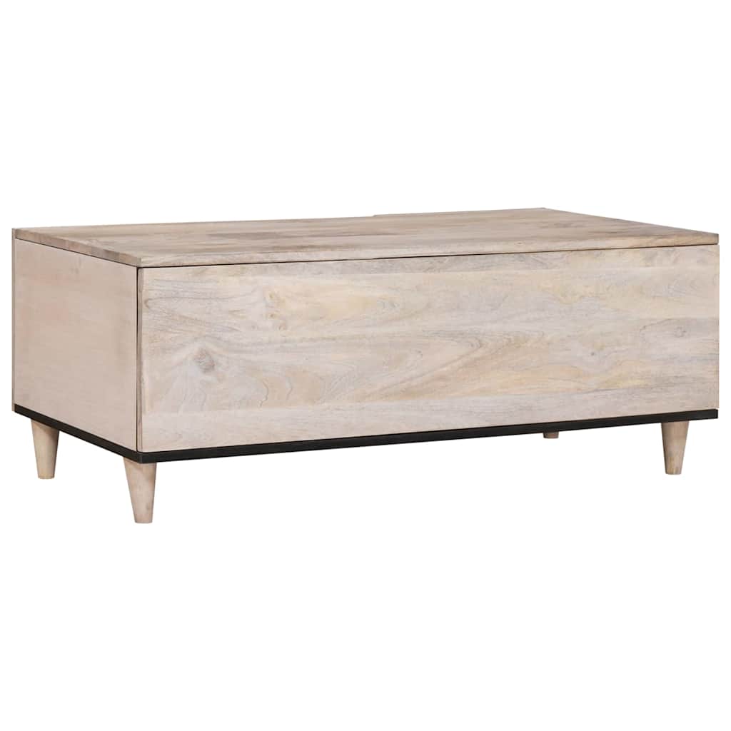 Table basse Beige 100 x 54 x 40 cm bois de manguier massif - XIOS