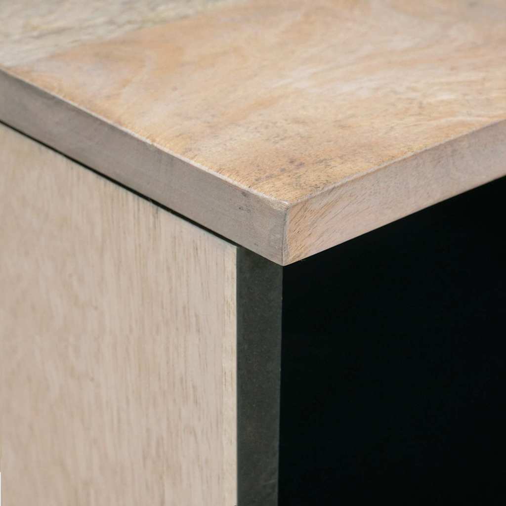 Table basse Blanc 80 x 54 x 40 cm Bois d'acacia massif - XIOS