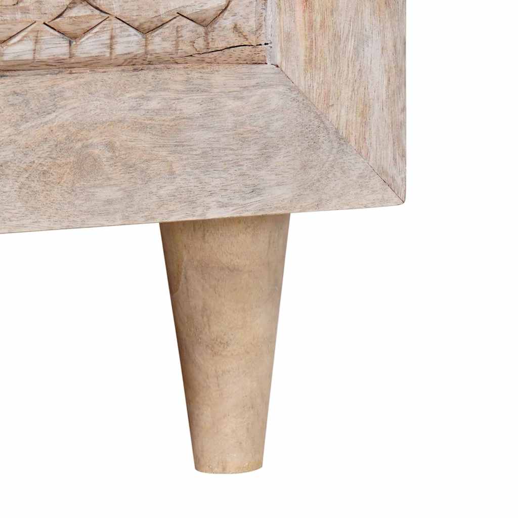 Table basse Blanc 80 x 54 x 40 cm bois de manguier massif - XIOS