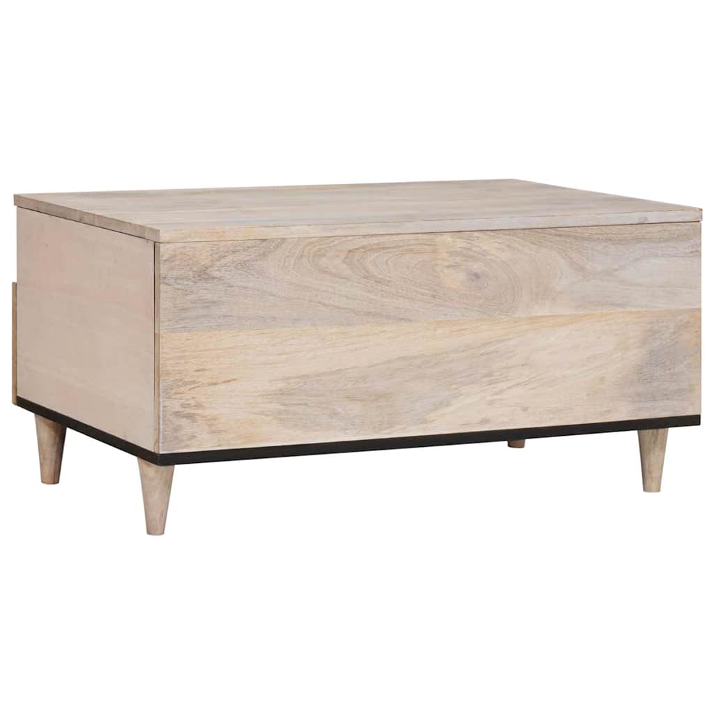Table basse Blanc 80 x 54 x 40 cm Bois d'acacia massif - XIOS