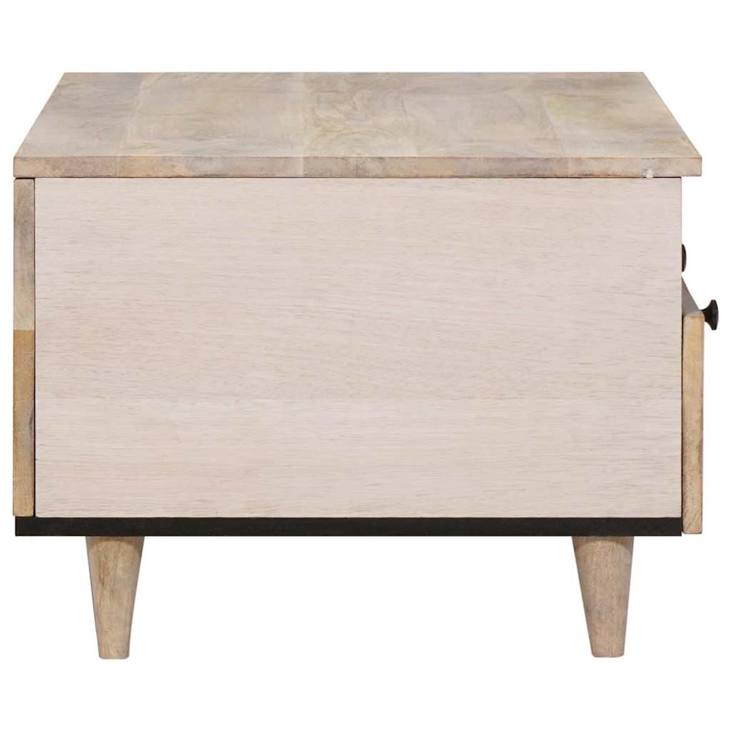 Table basse Blanc 80 x 54 x 40 cm Bois d'acacia massif - XIOS