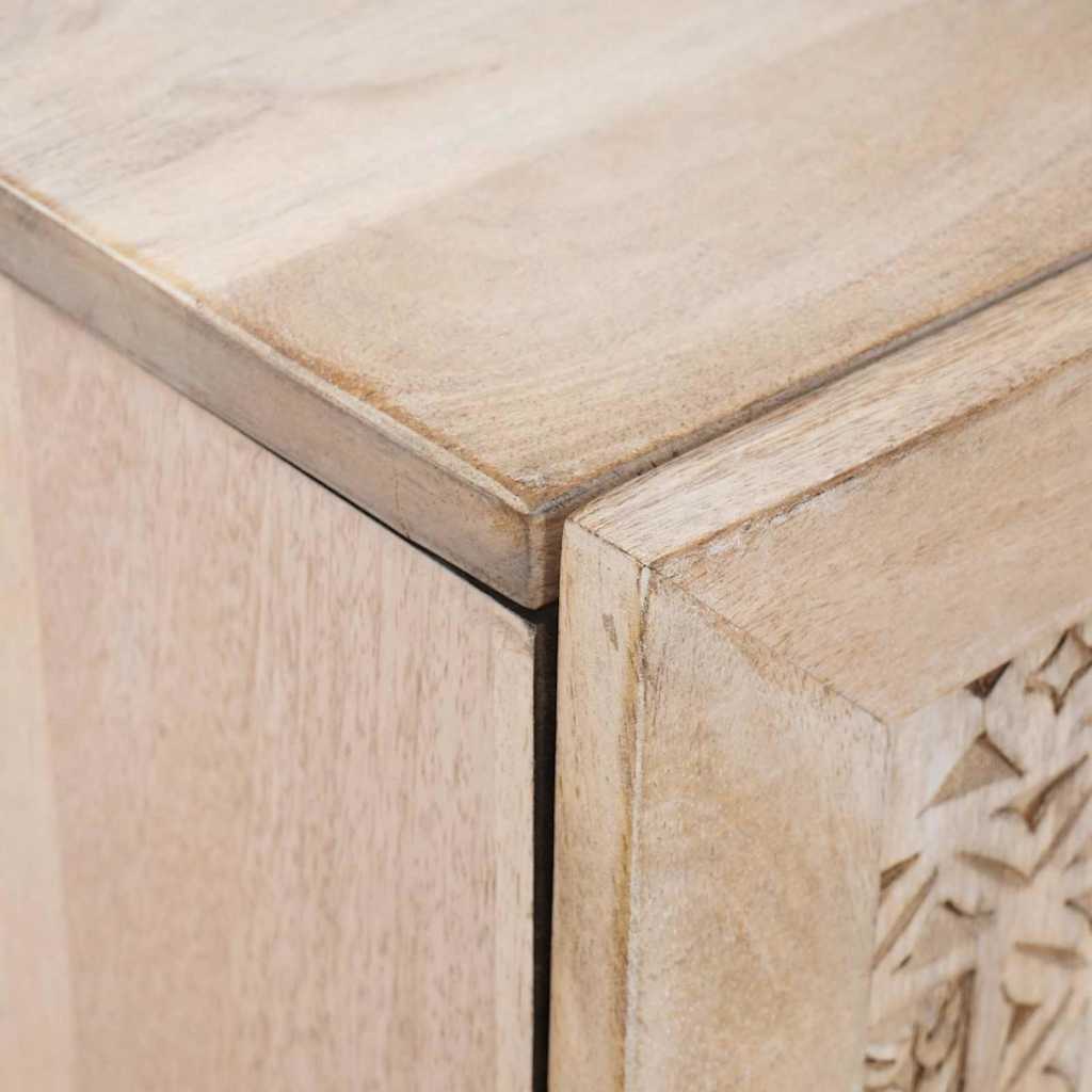 Buffet Blanc Blanchi 60 x 33 x 75 cm Bois de mangue massif