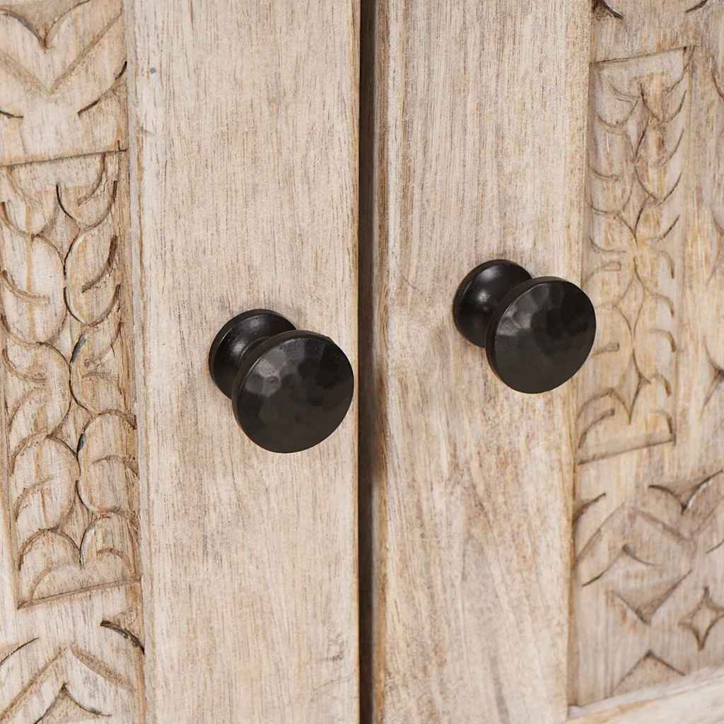 Buffet Blanc Blanchi 60 x 33 x 75 cm Bois de mangue massif