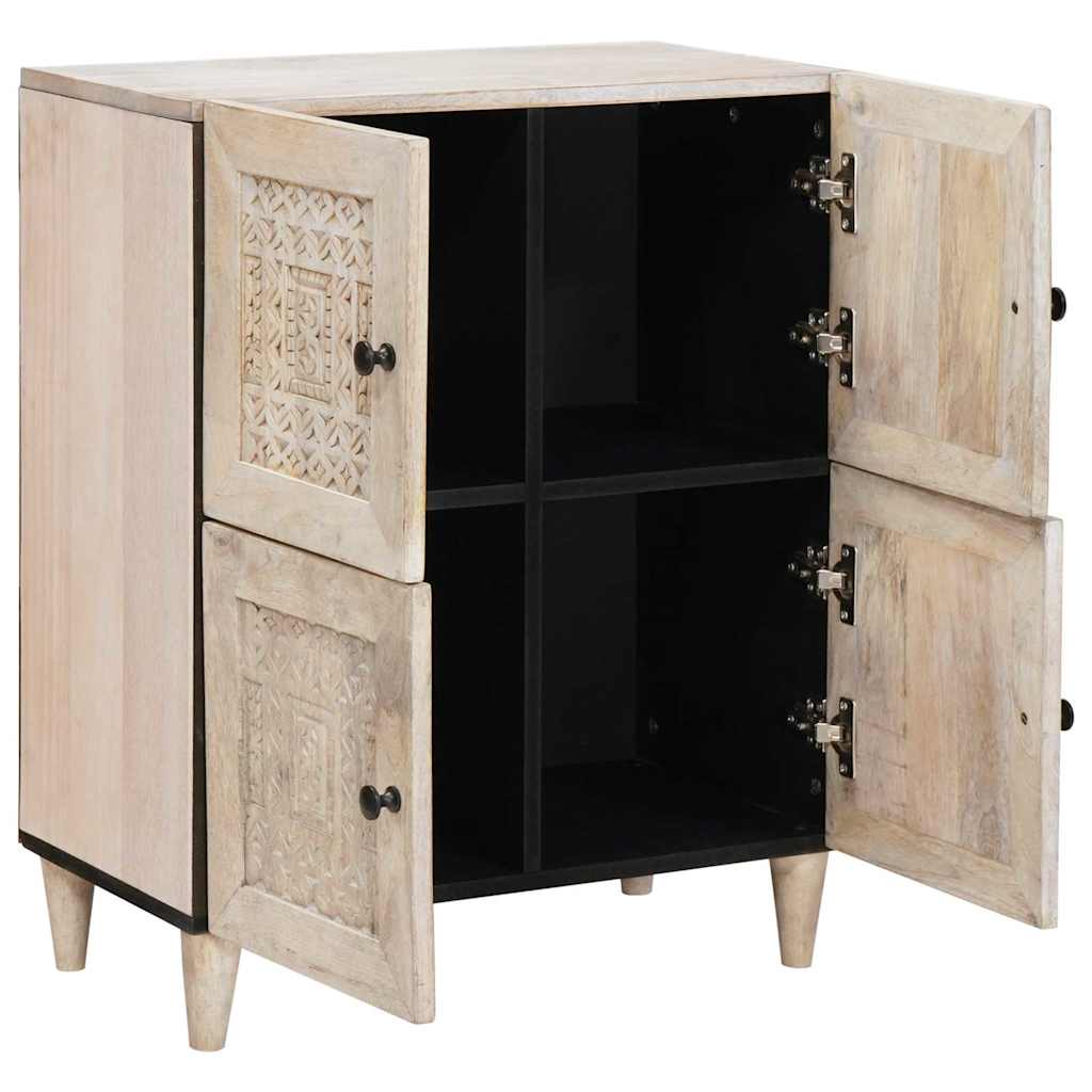 Buffet Blanc Blanchi 60 x 33 x 75 cm Bois de mangue massif