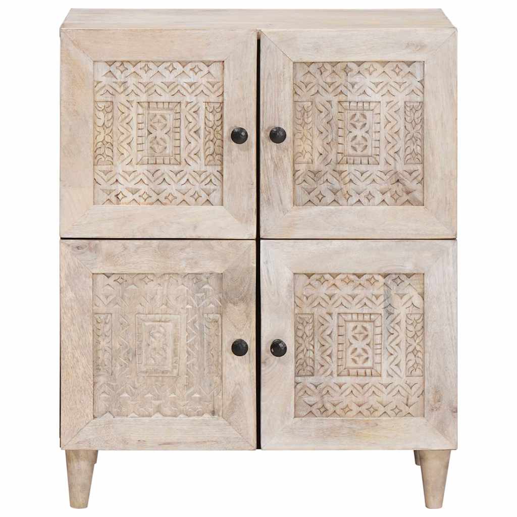 Buffet Blanc Blanchi 60 x 33 x 75 cm Bois de mangue massif