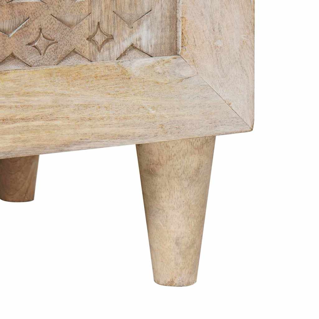 Buffet Blanc Blanchi 90 x 33 x 75 cm Bois de mangue massif