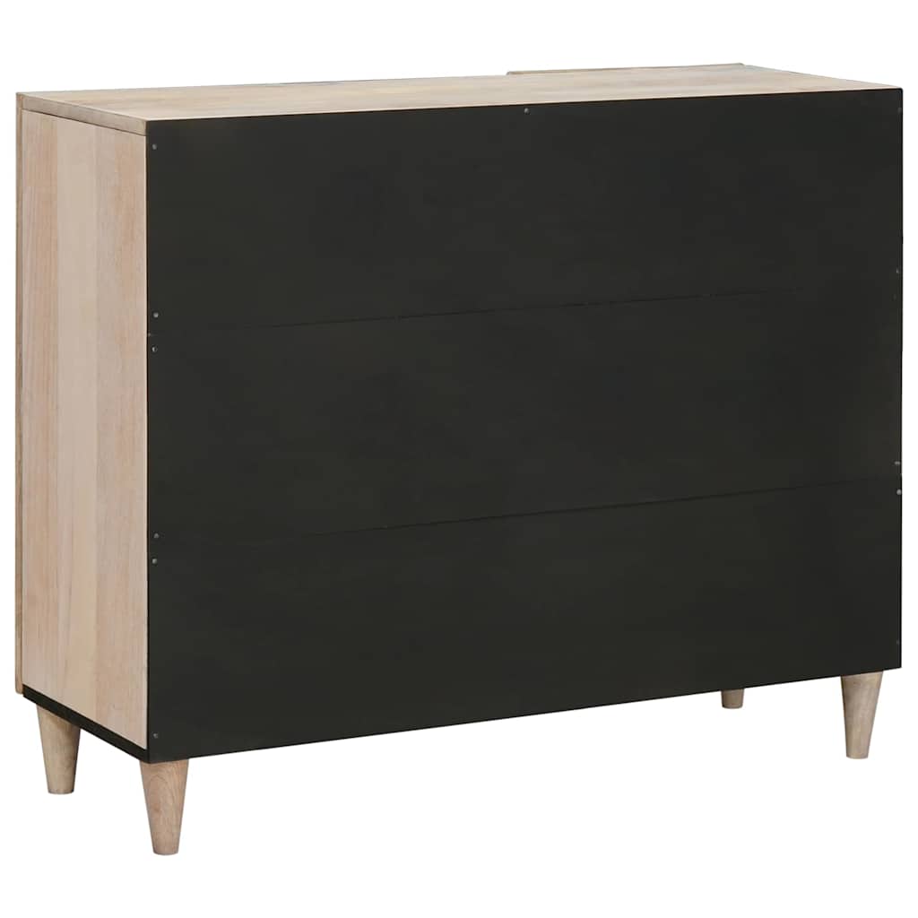 Buffet Blanc Blanchi 90 x 33 x 75 cm Bois de mangue massif