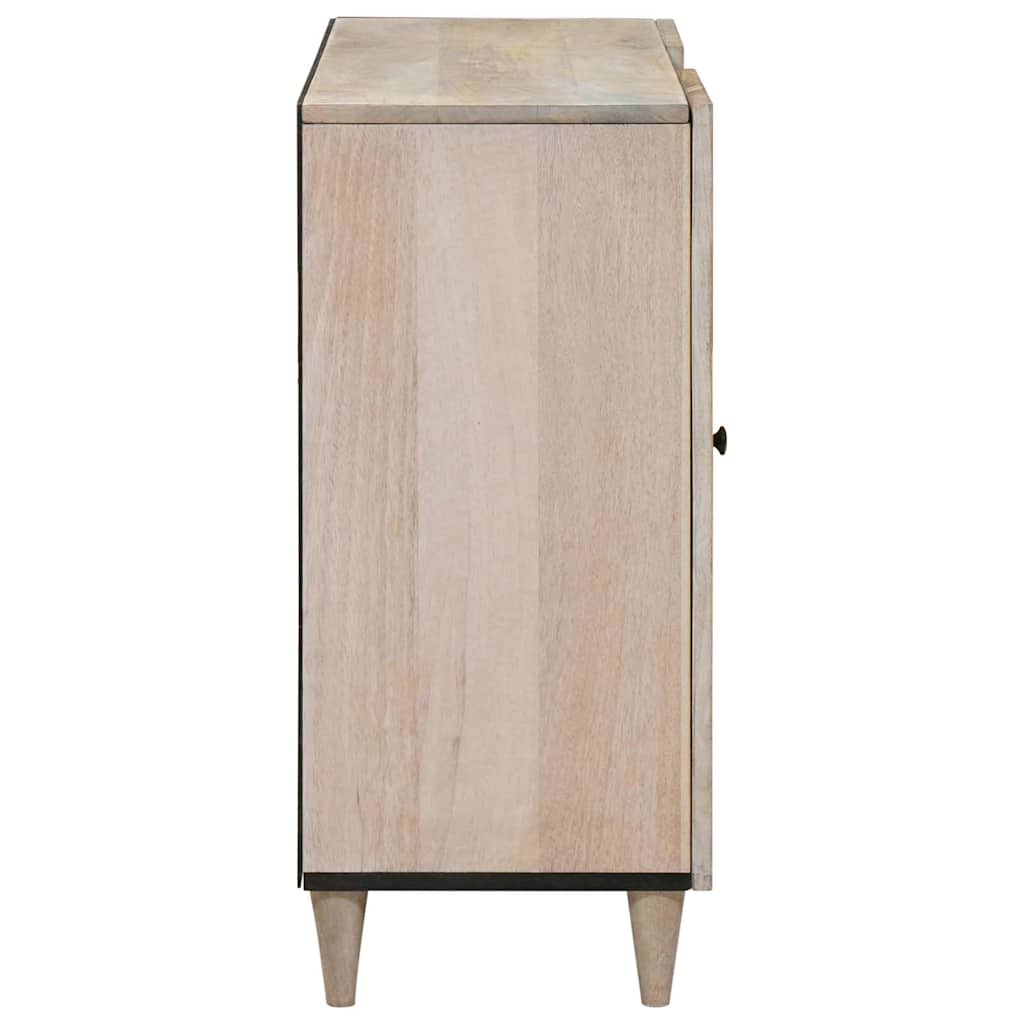 Buffet Blanc Blanchi 90 x 33 x 75 cm Bois de mangue massif