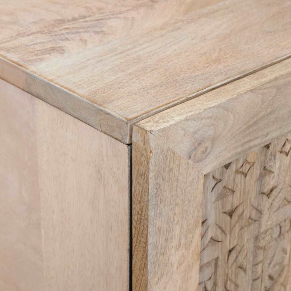 Haut Armoire Blanc 60 x 33 x 100 cm bois de manguier massif - XIOS