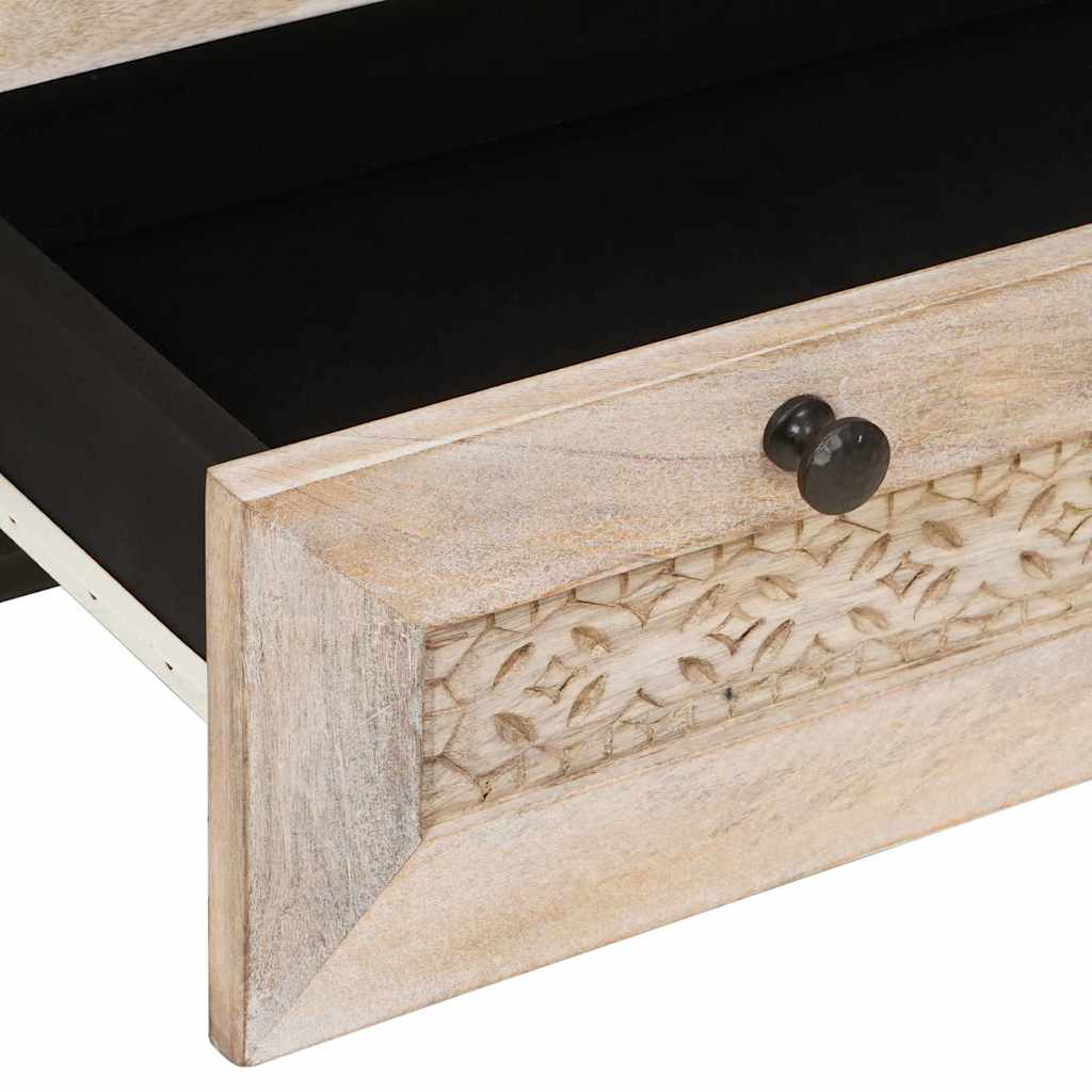 Haut Armoire Blanc 60 x 33 x 100 cm bois de manguier massif - XIOS