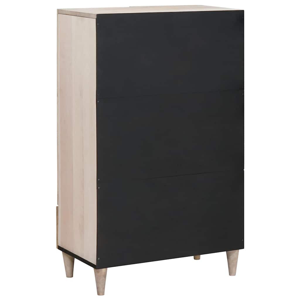 Haut Armoire Blanc 60 x 33 x 100 cm bois de manguier massif - XIOS