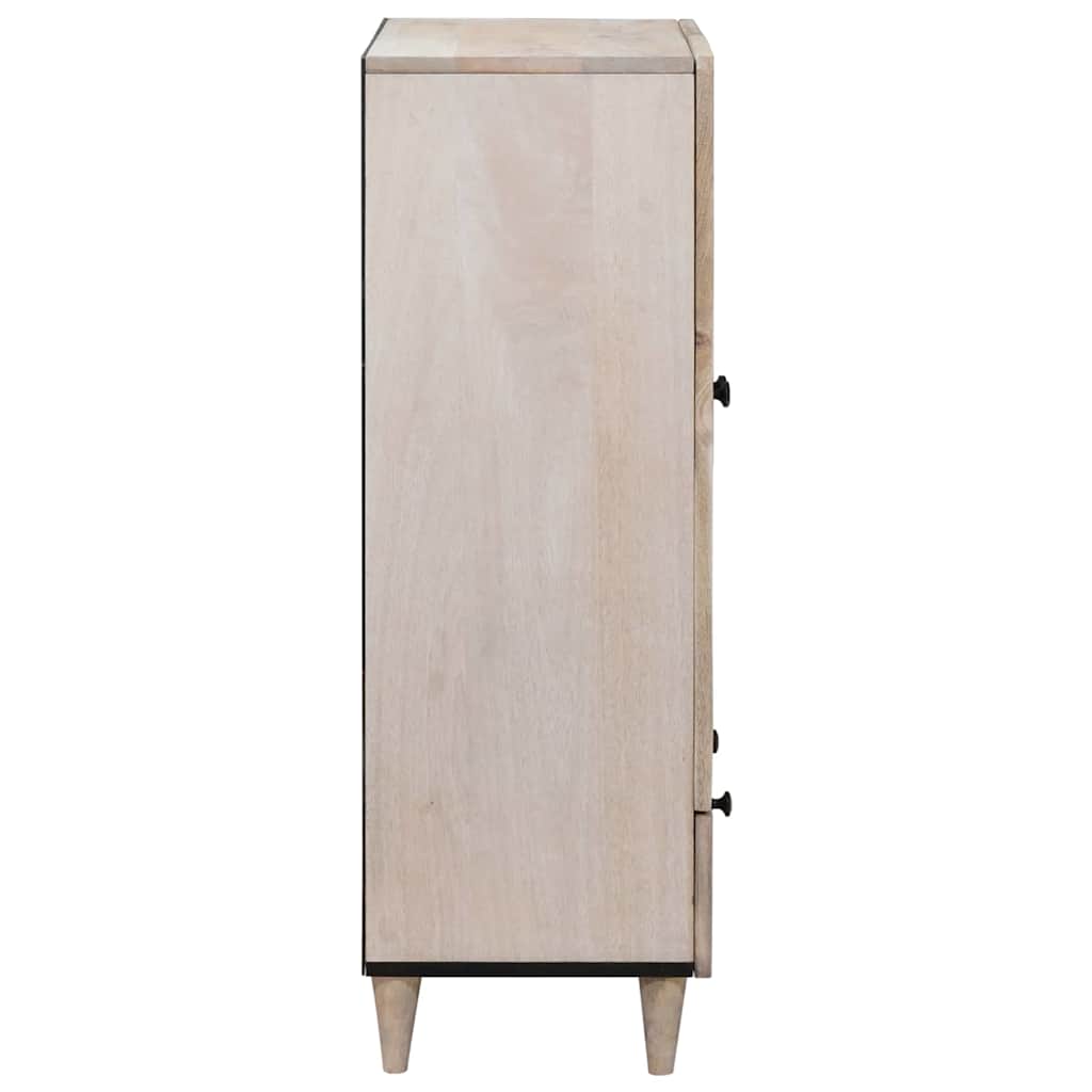 Haut Armoire Blanc 60 x 33 x 100 cm bois de manguier massif - XIOS