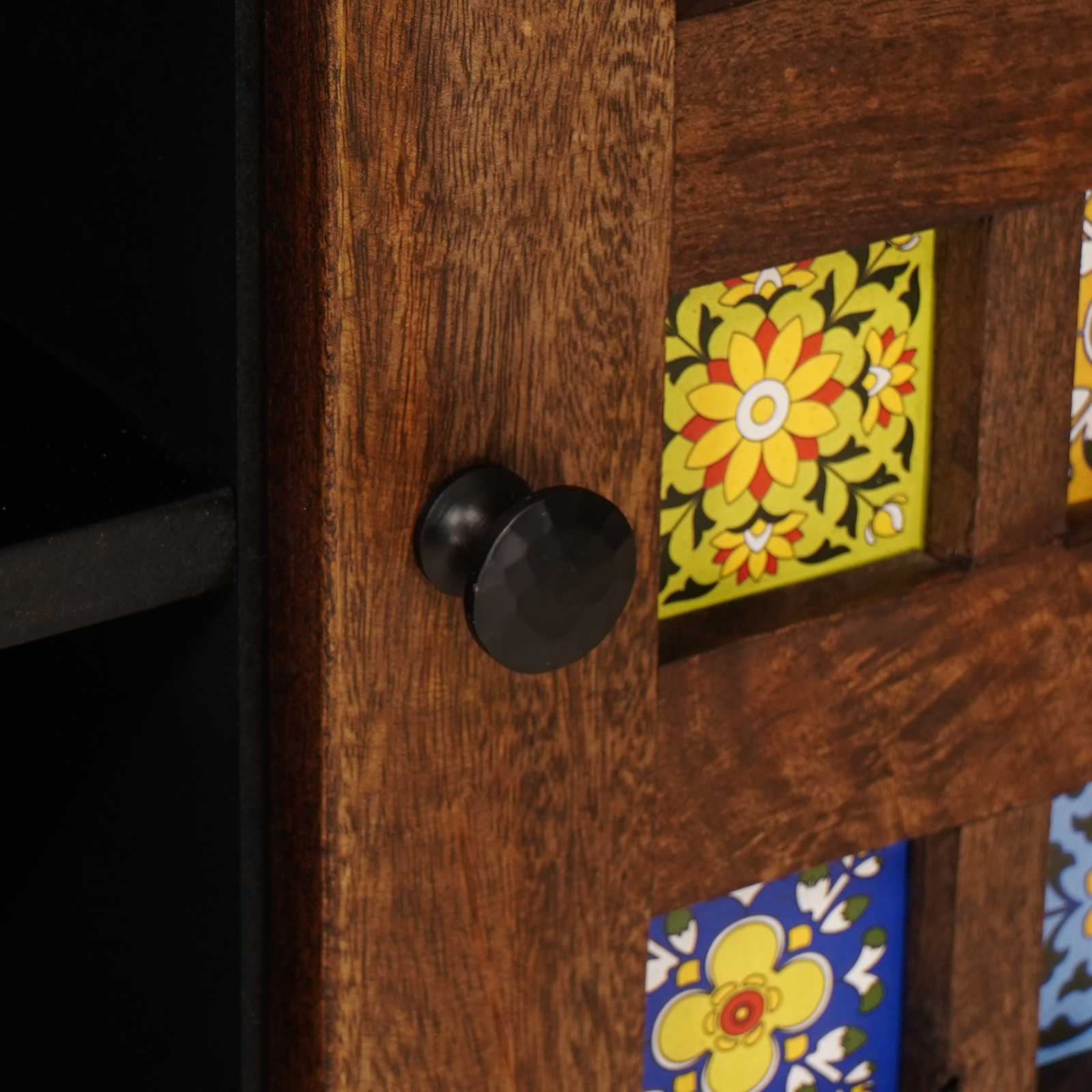 Meuble TV Noyer 105 x 33,5 x 46 cm Bois de mangue massif - XIOS