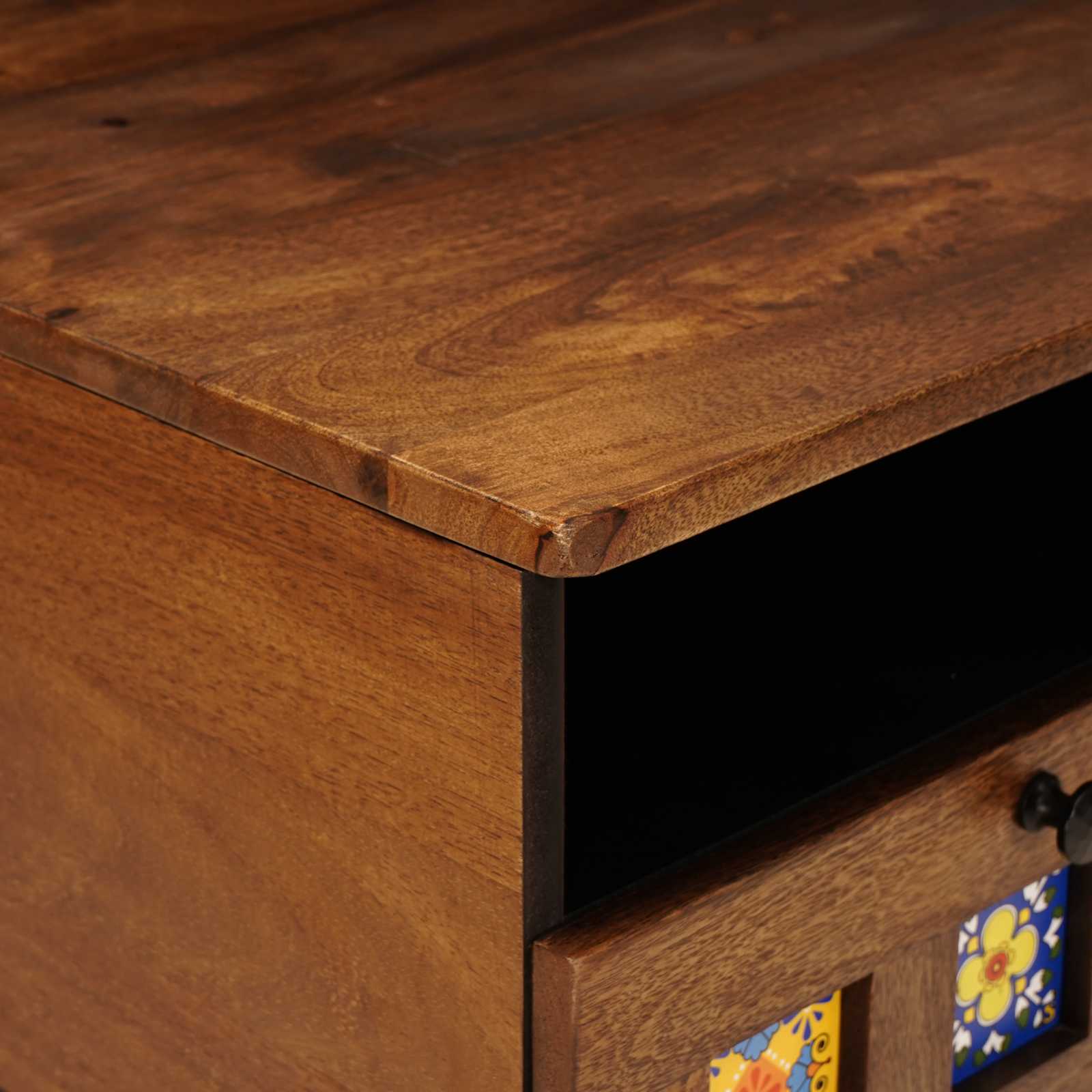 Meuble TV Noyer 70 x 33 x 46 cm Bois de mangue massif - XIOS