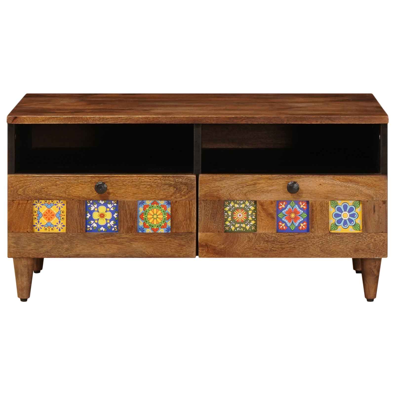 Meuble TV Noyer 70 x 33 x 46 cm Bois de mangue massif - XIOS