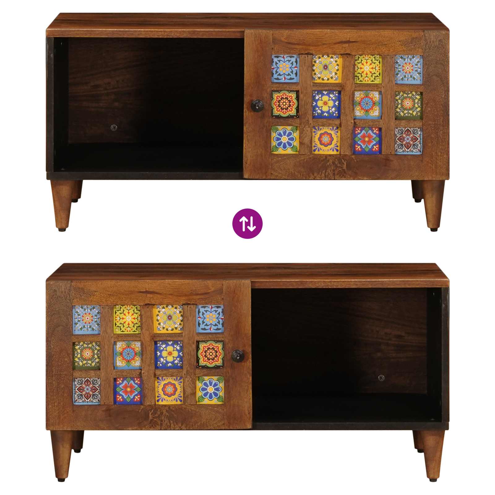 Table basse Marron 80 x 50 x 40 cm Bois de mangue massif - XIOS