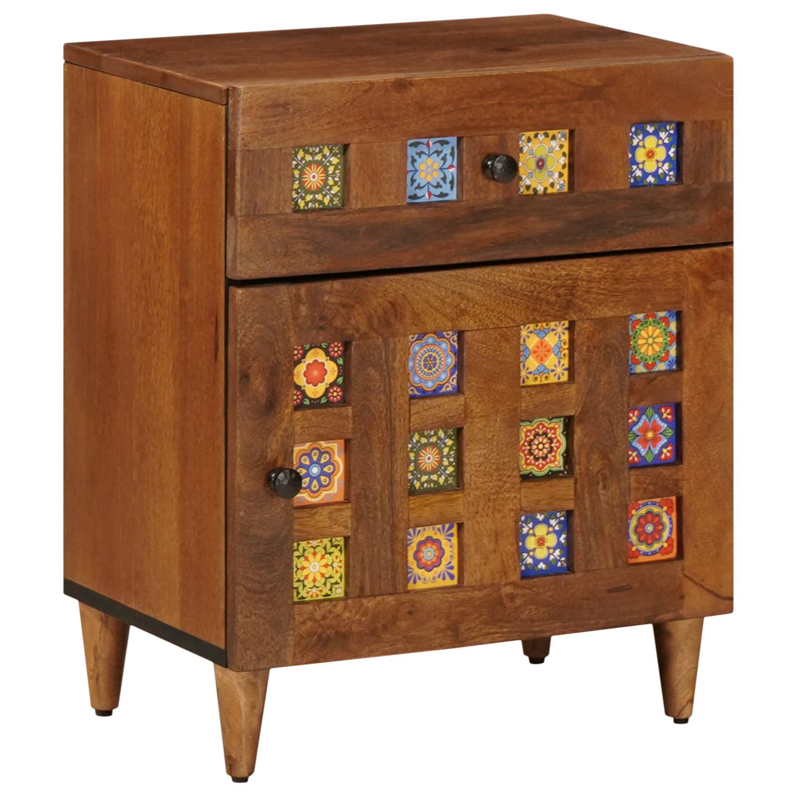 Cabinet de chevet Marron 50 x 33 x 60 cm Bois de mangue massif - XIOS