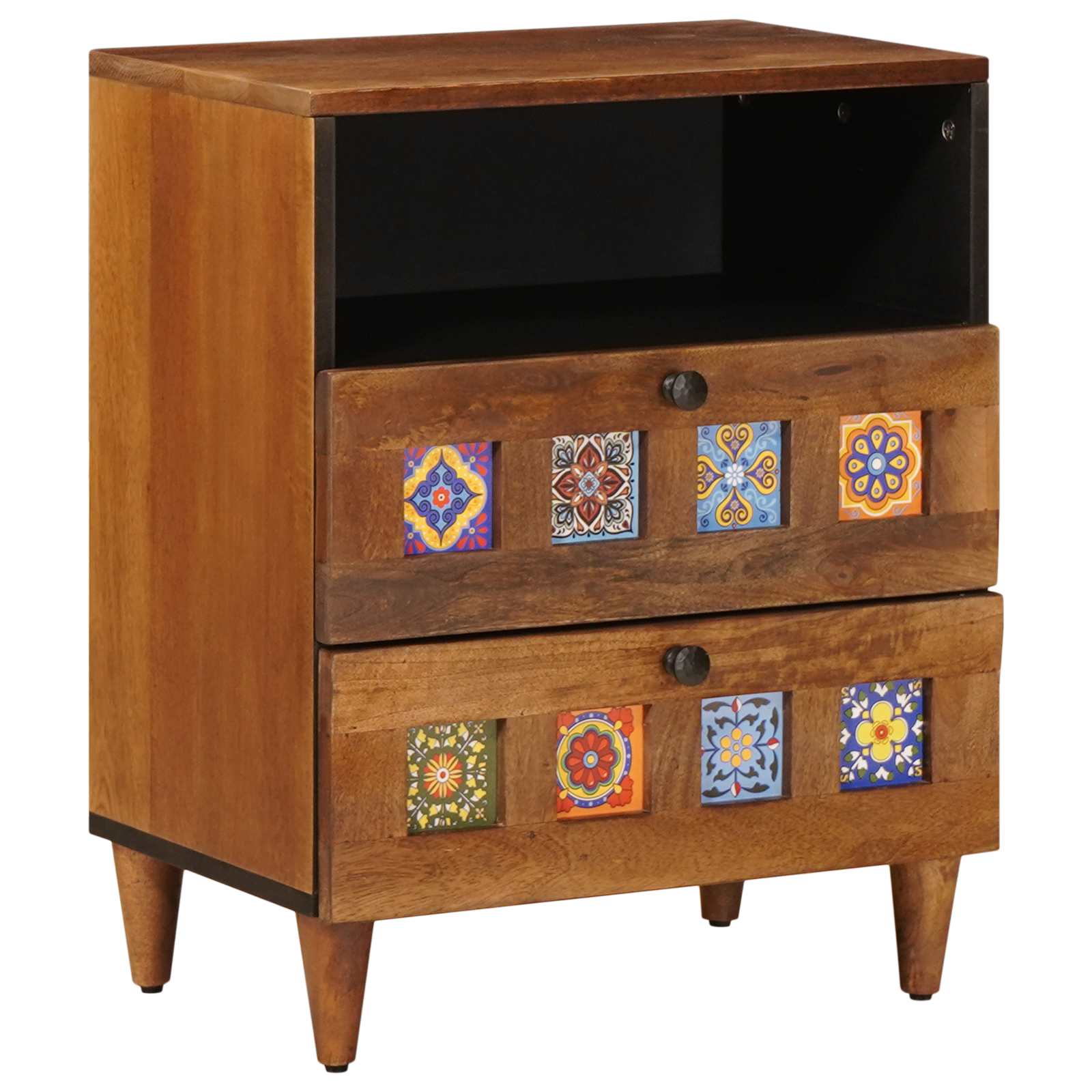 Cabinet de chevet Marron 50 x 33 x 62 cm Bois de mangue massif - XIOS