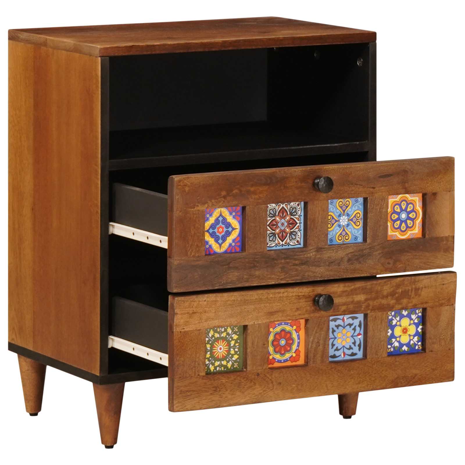 Cabinet de chevet Marron 50 x 33 x 62 cm Bois de mangue massif - XIOS