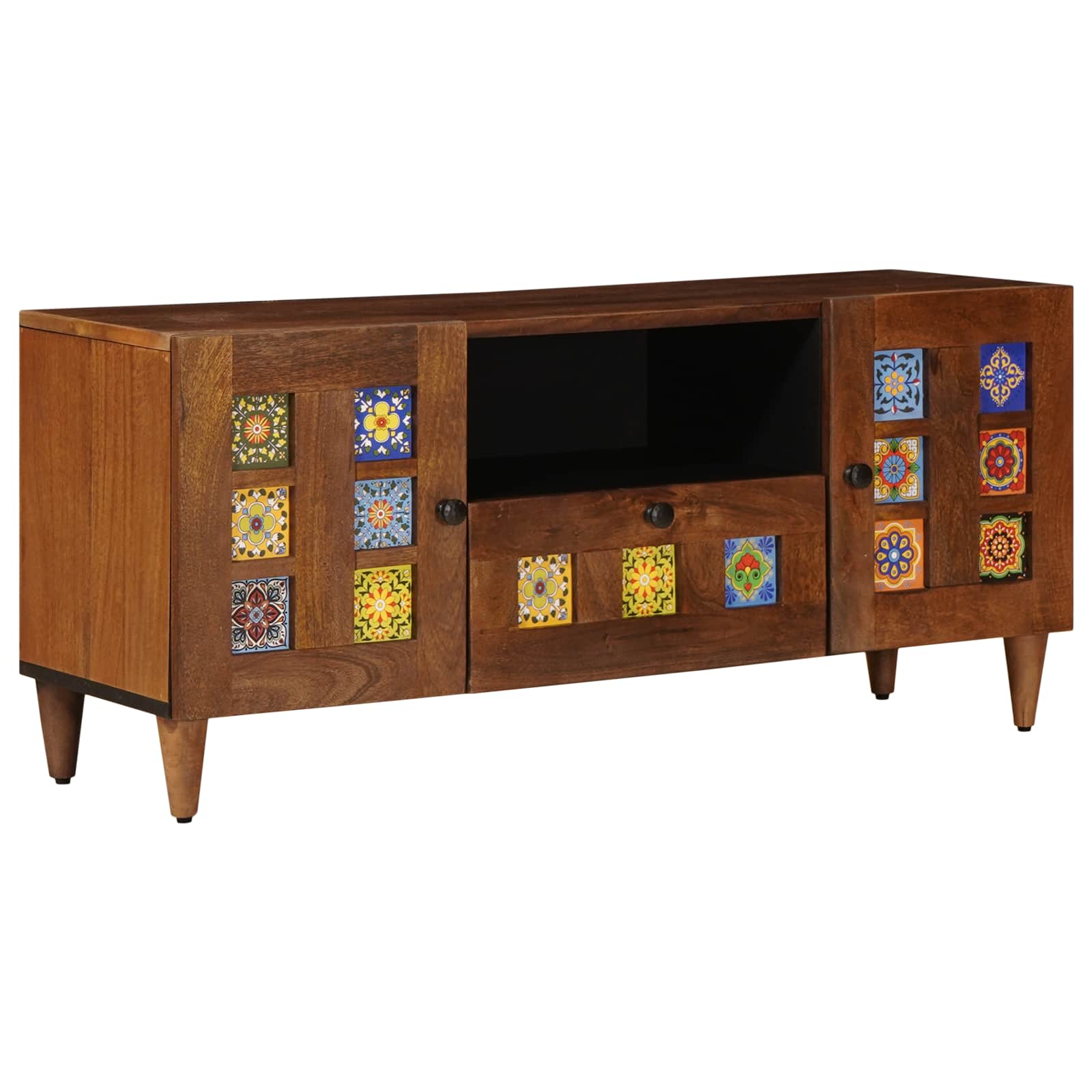 Meuble TV Noyer 105 x 33 x 46 cm Bois de mangue massif - XIOS