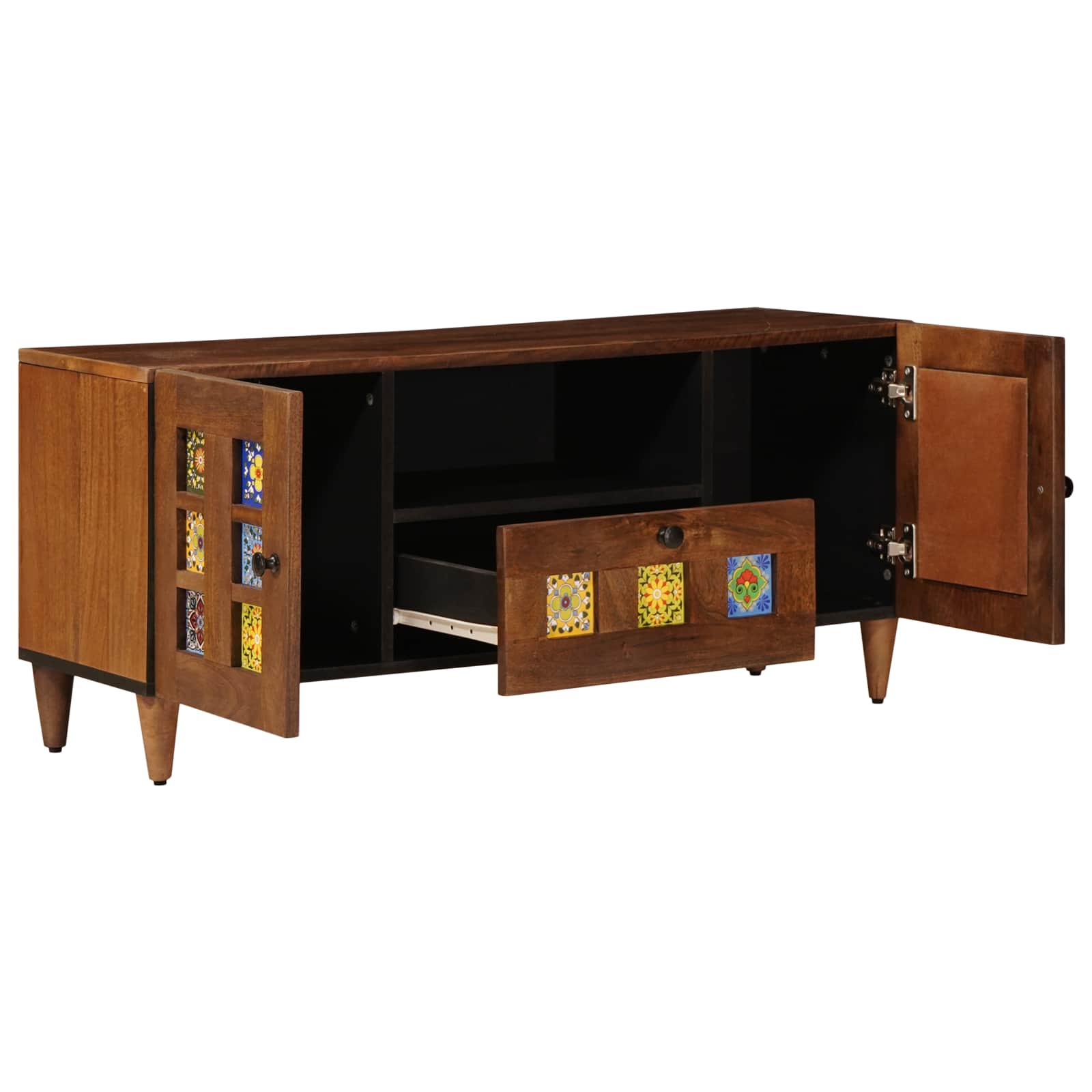Meuble TV Noyer 105 x 33 x 46 cm Bois de mangue massif - XIOS