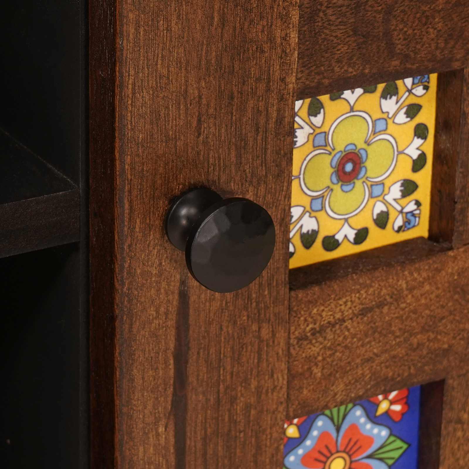 Meuble TV Noyer 80 x 33 x 46 cm Bois de mangue massif - XIOS