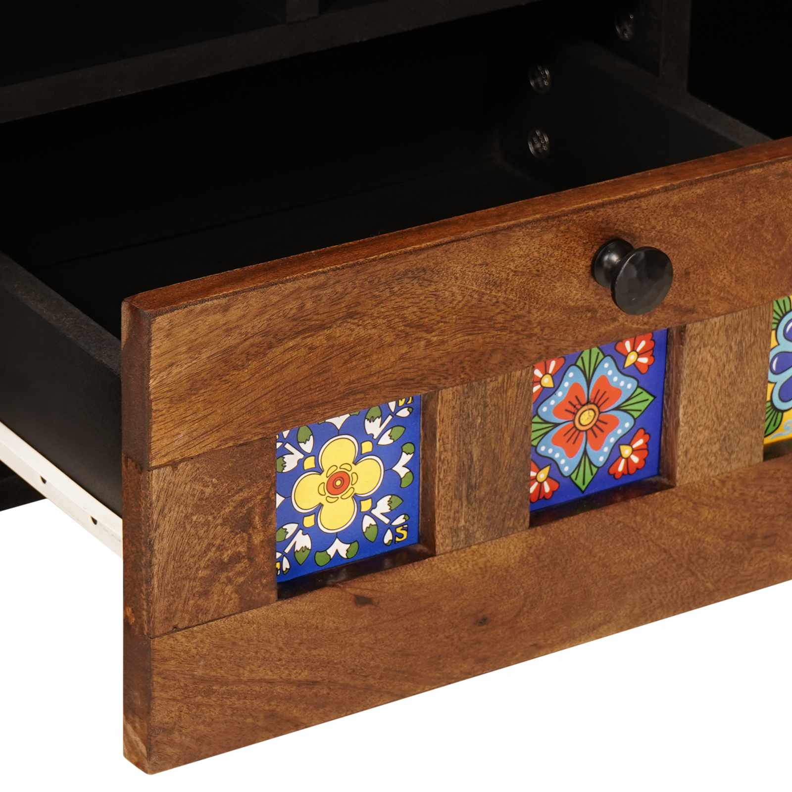 Meuble TV Noyer 100 x 33 x 46 cm Bois de mangue massif - XIOS