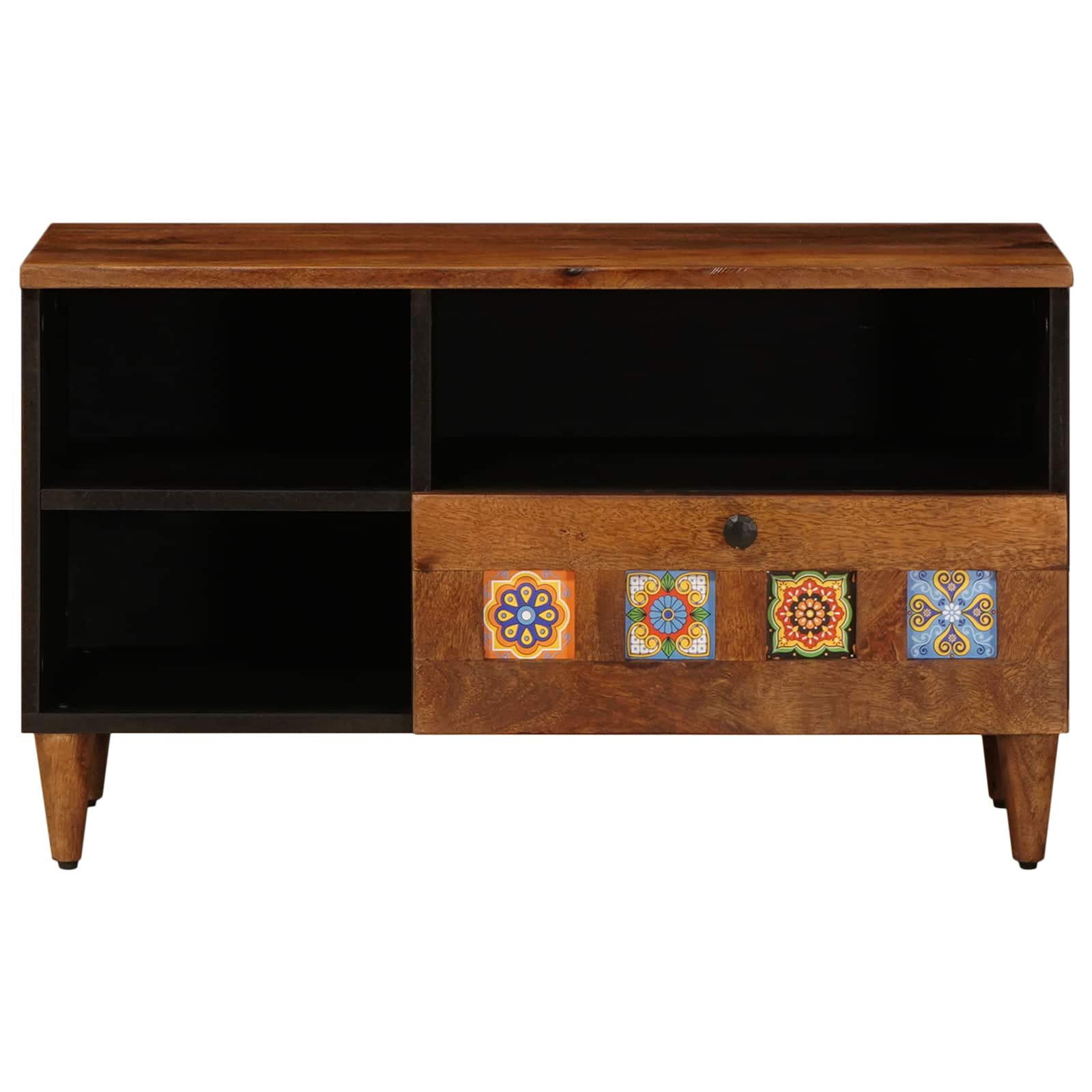 Meuble TV Noyer 80 x 33 x 46 cm Bois de mangue massif - XIOS
