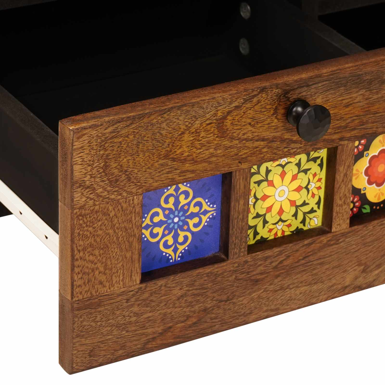 Meuble TV Noyer 100 x 33 x 46 cm Bois de mangue massif - XIOS