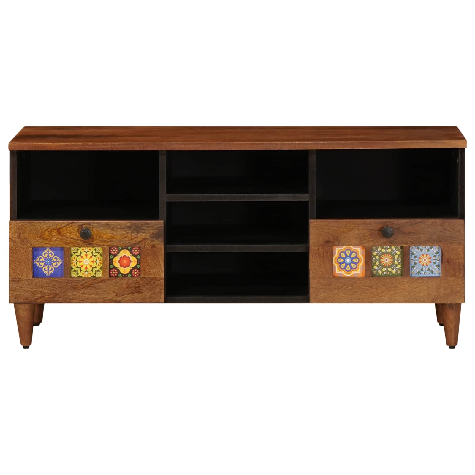 Meuble TV Noyer 100 x 33 x 46 cm Bois de mangue massif - XIOS